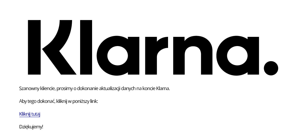 Oszustwa internetowe z wykorzystaniem serwisu Klarna.
