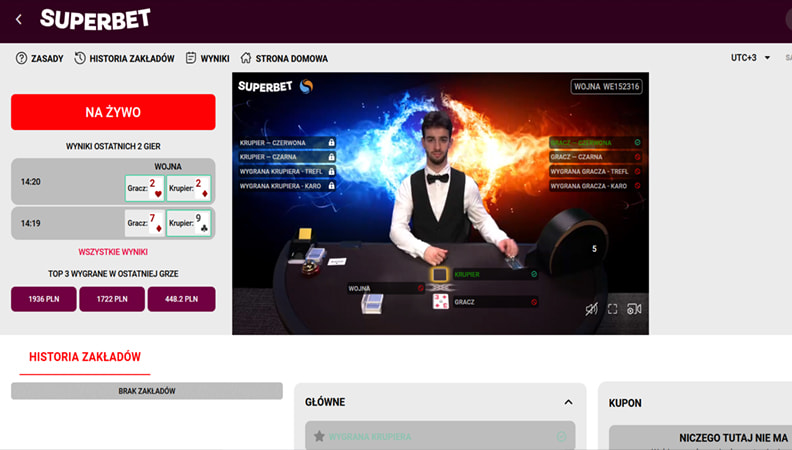 Zakłady bukmacherskie na gry karciane u bukmachera Superbet.